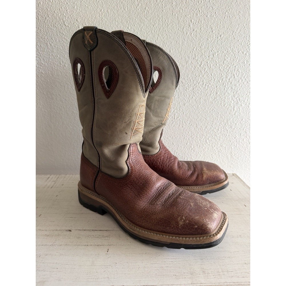 Twisted x Men's 12" Steel Toe Western 8EE‎ Leather Work Boots Brown/Green